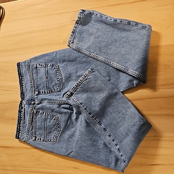 Tommy Hilfiger Vintage Denim Jean's with top logo wrap around Y2K - Picture 4 of 11